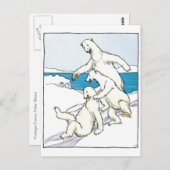 Vintage Funny Polar Beren Briefkaart (Voorkant / Achterkant)