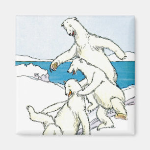 Vintage Funny Polar Beren Magneet