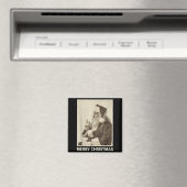 Vintage Funny Smoking Santa Claus Christmas Merry Magneet (Insitu (Vaatwasser))