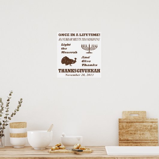 Vintage Funny Thanksgivukkah Poster (Keuken)