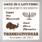 Vintage Funny Thanksgivukkah Poster (Voorkant)