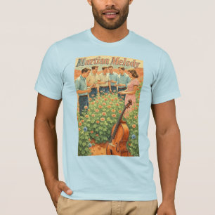 Vintage Futuristisch Mars Tuin Scene T-shirt