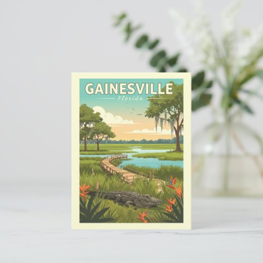 Vintage Gainesville Florida Briefkaart (Staand voorkant)