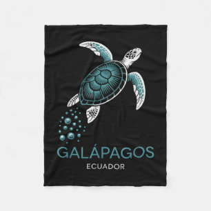 Vintage galapagos ecuador schildpad land familie fleece deken