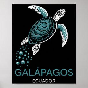 Vintage galapagos ecuador schildpad land familie poster