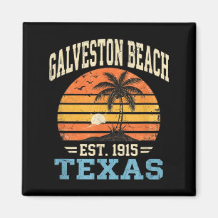 Vintage Galveston-strand Texas Retro Palmenboom Magneet