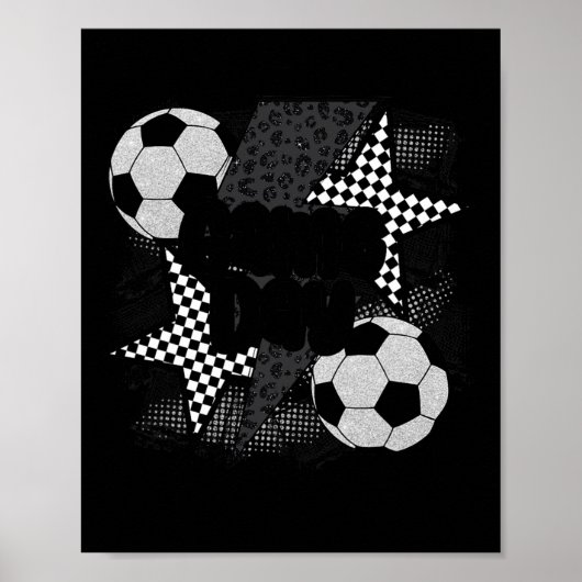 Vintage Game Day Voetbal Bliksemschicht Grappig Te Poster (Voorkant)