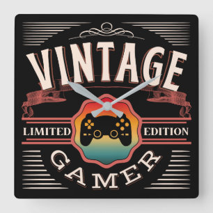 VINTAGE GAMER GELIMITEERDE EDITIE VIERKANTE KLOK