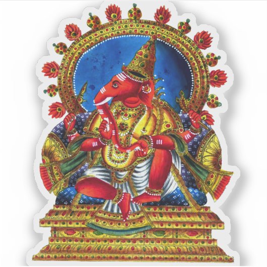 Vintage Ganesh Sticker (Voorkant)