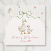 Vintage Gans Baby Shower Bedankjes Labels (Voorkant)