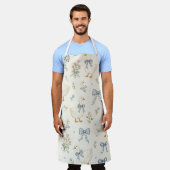 Vintage Gans & Blauwe Gingham Strik Schort (Gedragen)