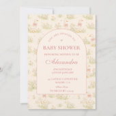 Vintage Gans Bloemige Baby Shower Kaart (Voorkant)