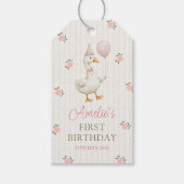 Vintage Gans Eerste Verjaardag Cadeaulabel (Voorkant)