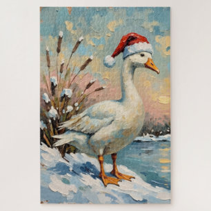 Vintage Gans met Kerstmuts van Frozen Christmas Legpuzzel