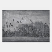 Vintage ganzen, zwart en wittextuur, ontkoppeling inpakpapier vel (Voorkant)