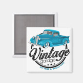 Vintage Garage Blue Magneet (Voorkant / Achterkant)