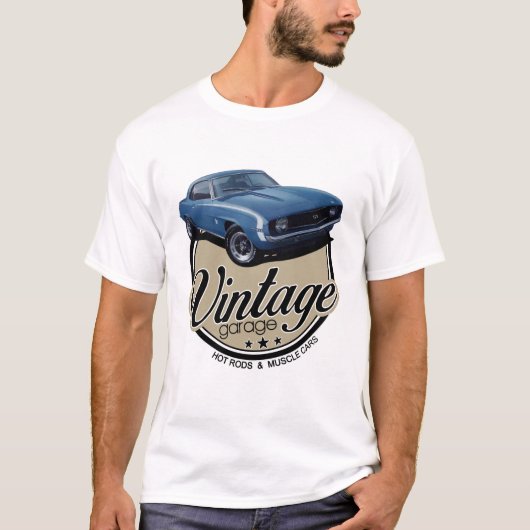 Vintage Garage Camaro T-shirt (Voorkant)