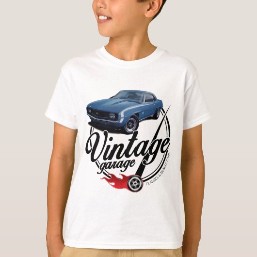 Vintage Garage Camaro T-shirt (Voorkant)