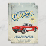 Vintage Garage Poster Kaart<br><div class="desc">Vergroot je motoren en ga door, vier het evenement van je man met deze feestuitnodiging voor de garage! Voeg uw douanetekst aan dit ontwerp toe door de "Edit this design sjabloon"vakjes op de rechterkant van het punt te gebruiken, of de blauwe "pas het"knoop aan om de tekst te schikken, de...</div>