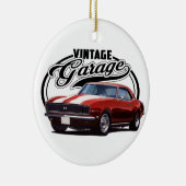 Vintage Garage Red Camaro Keramisch Ornament (Rechts)