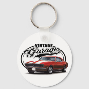 Vintage Garage Red Camaro Sleutelhanger