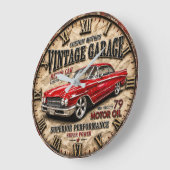Vintage Garage Retro Red Classic Car Grote Klok (Hoek)