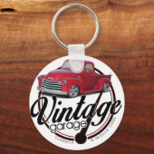 Vintage Garage Truck Sleutelhanger (Voorkant)