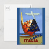 Vintage Garda Italië Air Travel Briefkaart (Voorkant / Achterkant)