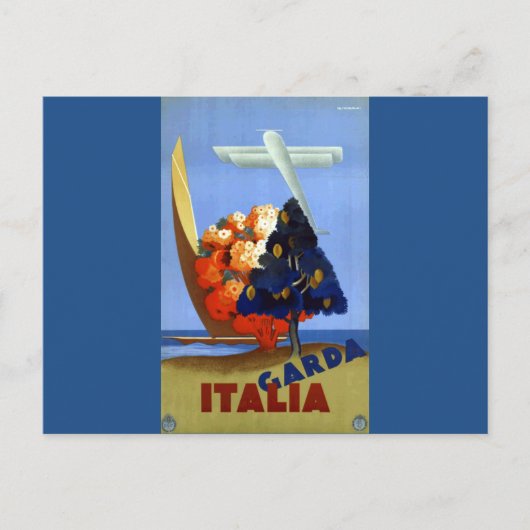 Vintage Garda Italië Air Travel Briefkaart (Voorkant)