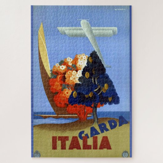 Vintage Garda Italië Air Travel Legpuzzel (Verticaal)