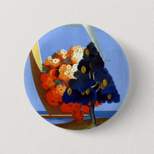 Vintage Garda Italië Air Travel Ronde Button 5,7 Cm