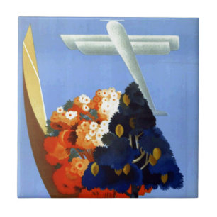 Vintage Garda Italië Air Travel Tegeltje