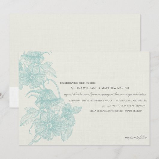 VINTAGE GARDEN | AFBEELDINGSINVITATIE KAART (Voorkant / Achterkant)