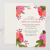 Vintage Garden Afstuderen Kaart (Voorkant / Achterkant)