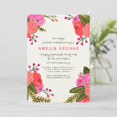 Vintage Garden Afstuderen Kaart (Staand voorkant)