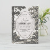 Vintage garden birthday kaart (Staand voorkant)