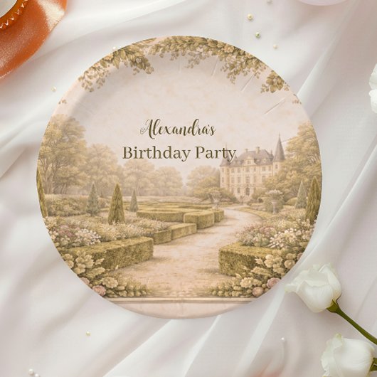 Vintage Garden Countryside Birthday Papieren Bordje