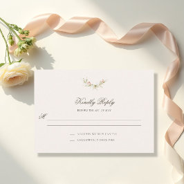 Vintage Garden Ethereal Blush Floral Wedding RSVP Kaartje