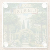 Vintage Garden Ex Libris Bookplate  Glazen Onderzetter (Achterkant)