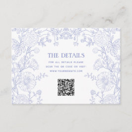 Vintage Garden Floral Wedding Details QR Code Informatiekaartje