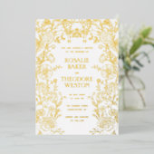 Vintage Garden Floral Wedding Folie Uitnodiging (Staand Voorkant)