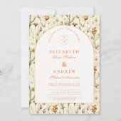 Vintage Garden Floral Wedding Kaart (Voorkant)