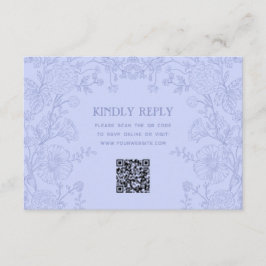 Vintage Garden Floral Wedding RSVP QR Code Informatiekaartje