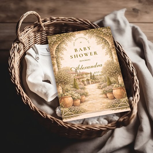 Vintage Garden Florals Baby Shower Kaart