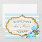 Vintage Garden Roos Baby shower Uitnodiging (Voorkant / Achterkant)