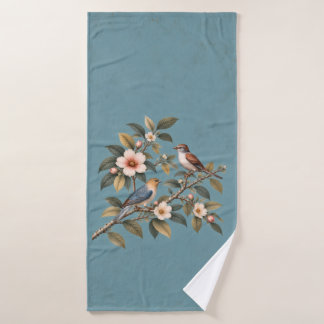 Vintage Garden Vogels & Bloesems Badhanddoek
