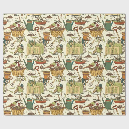 Vintage Gardener Cadeaupapier (Vlak)