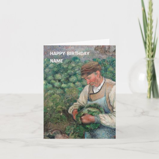 Vintage Gardener Camille Pissarro Birthday Kaart (Voorkant)