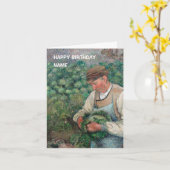 Vintage Gardener Camille Pissarro Birthday Kaart (Gele Bloem)