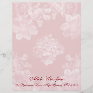 Vintage Gardenia Letterhead Stationery Briefhoofd Ontwerp